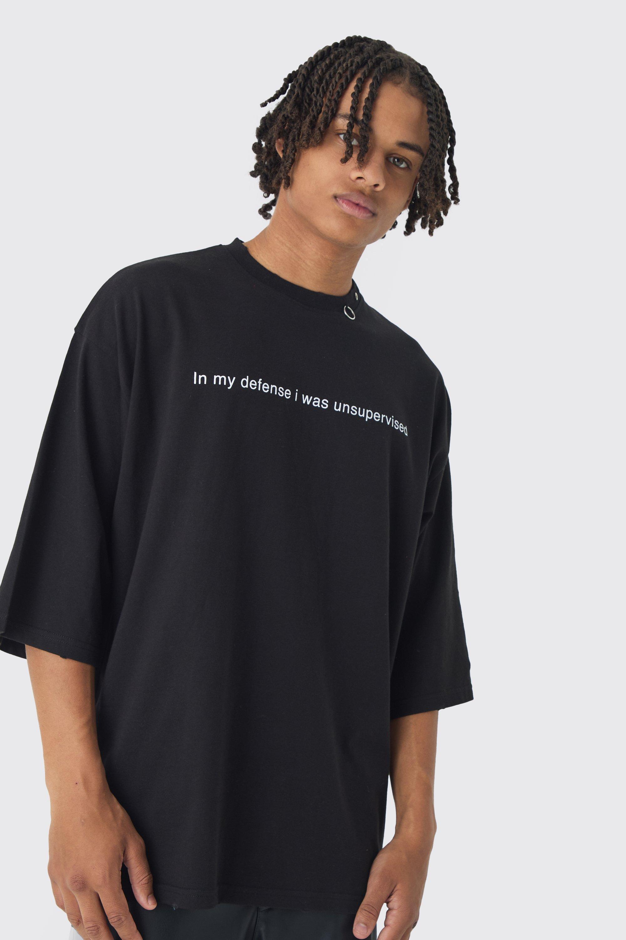 Extreme Heavyweight Oversized Metal Trim Graphic T-shirt | boohooMAN USA Product Image