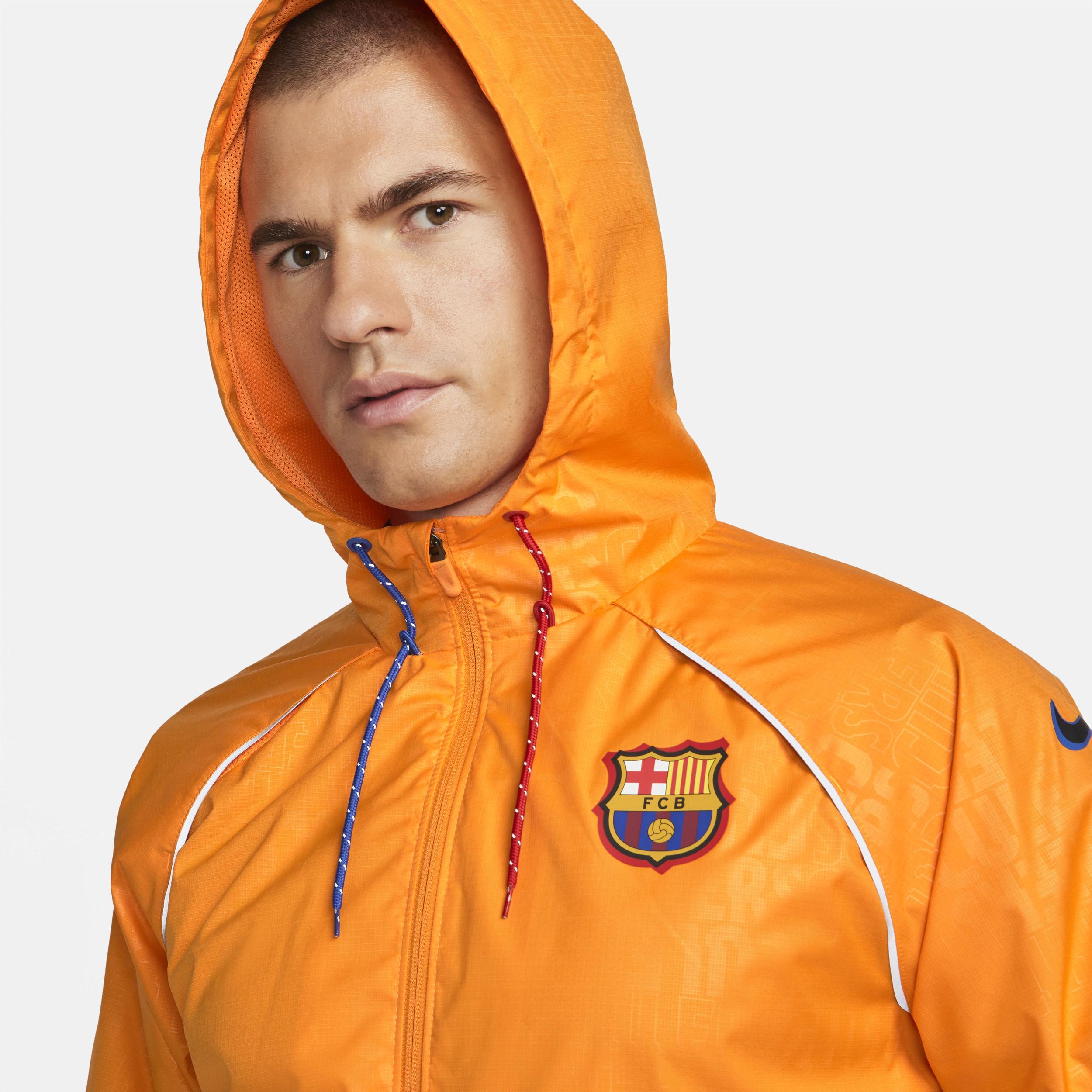 Mens Nike Orange Barcelona All-Weather Full-Zip Jacket Product Image