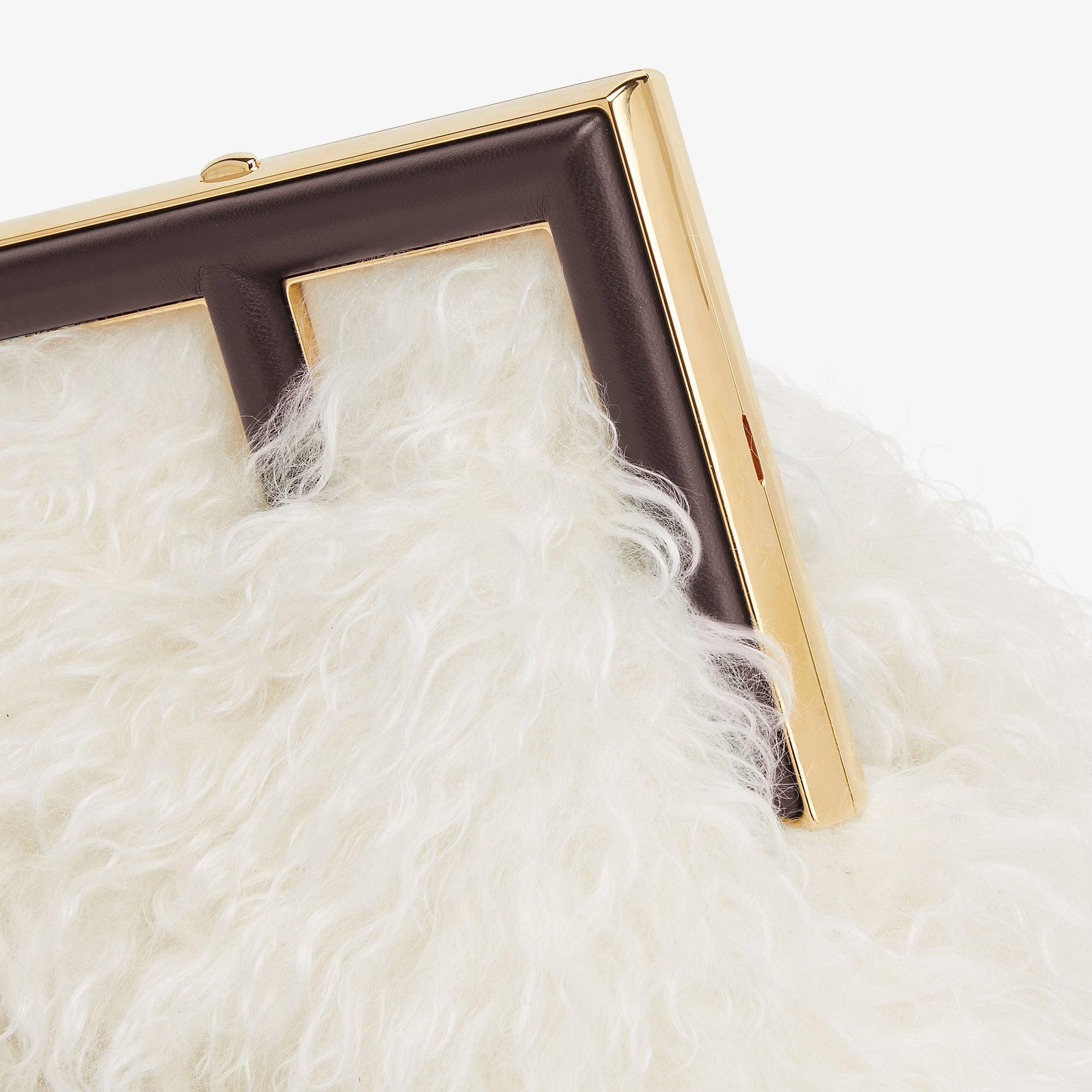 Fendi First SmallWhite mohair wool bag Product Image