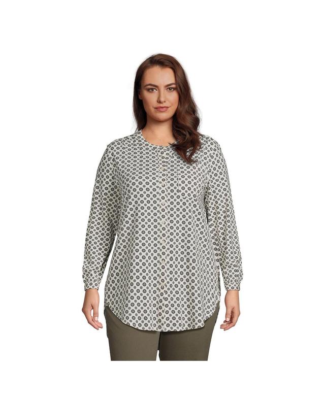 Lands End Plus Size Long Sleeve Jersey A-line Tunic Product Image