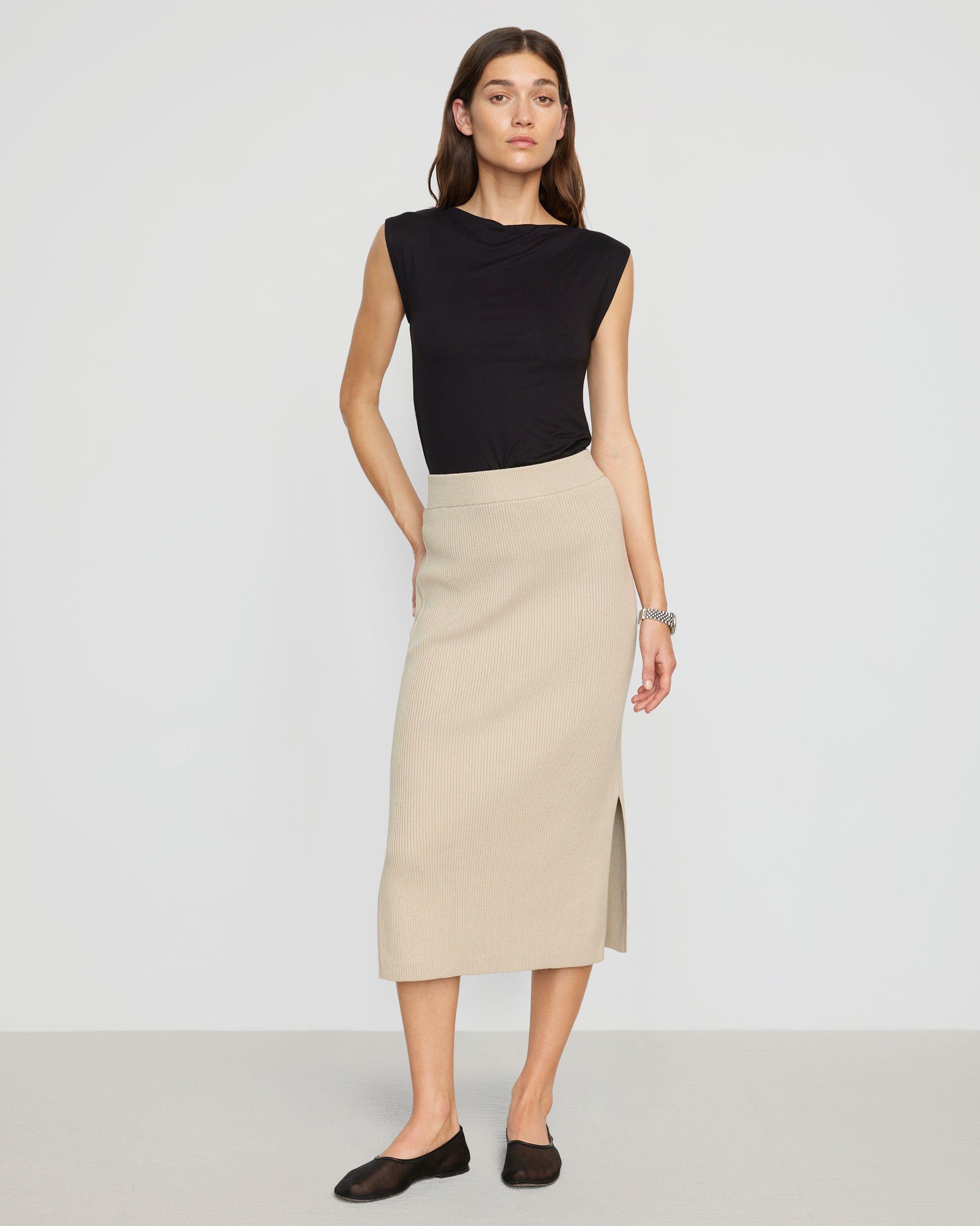 Faustine Cotton Ribbed Skirt Product Image