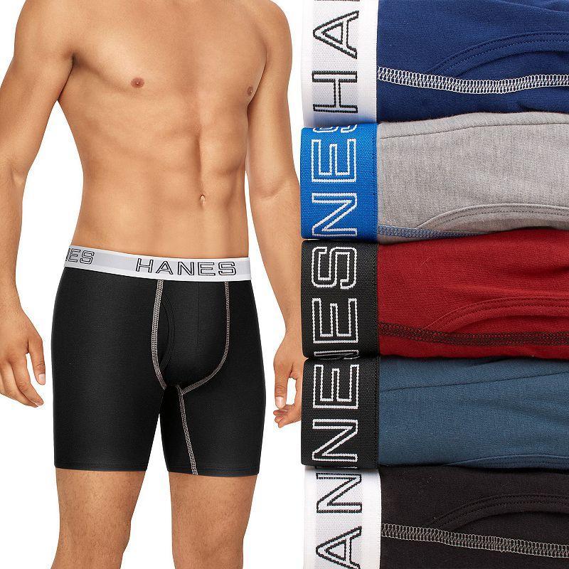 Mens Hanes Ultimate 5-Pack Stretch Boxer Brief Multicolor Product Image