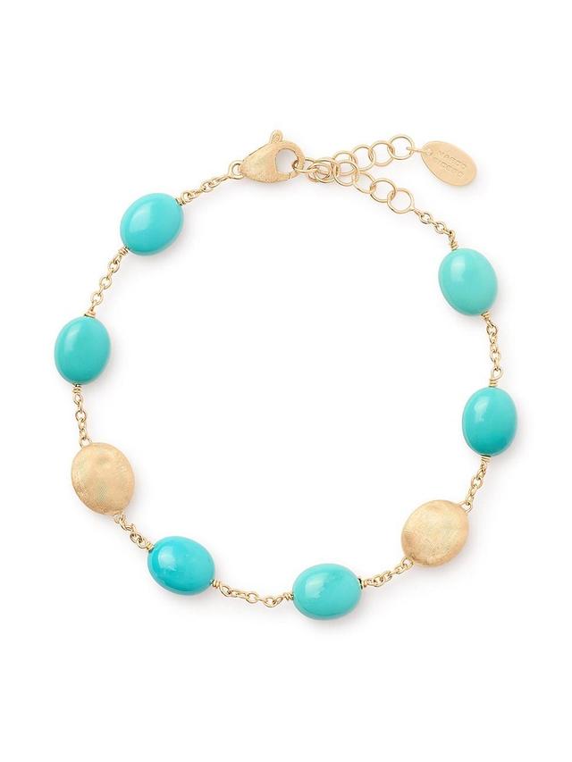 Womens Siviglia 18K Yellow Gold & Turquoise Bracelet Product Image