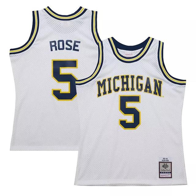 Mitchell & Ness Mens Jalen Rose White Michigan Wolverines 1991/92 Swingman Player Jersey - White Product Image