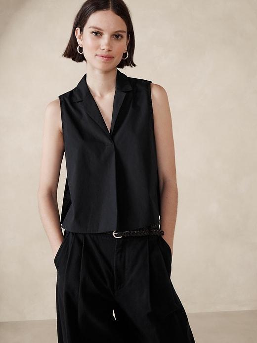 Poplin Collared Top Product Image