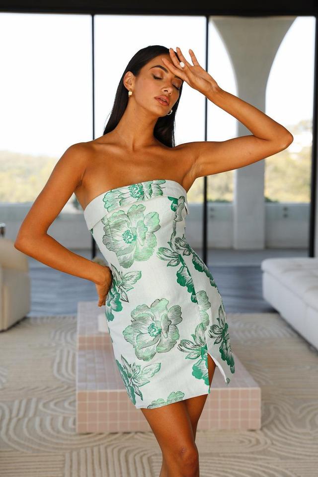 RUNAWAY Skye Dress Green Floral Product Image