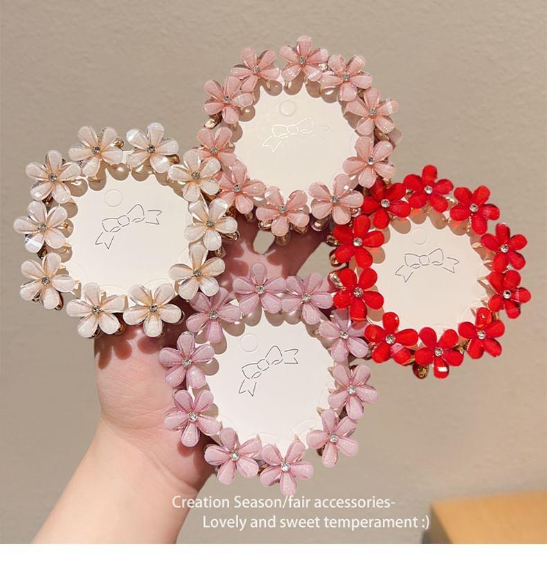 Set of 10: Floral Rhinestone Hair Claw Product Image