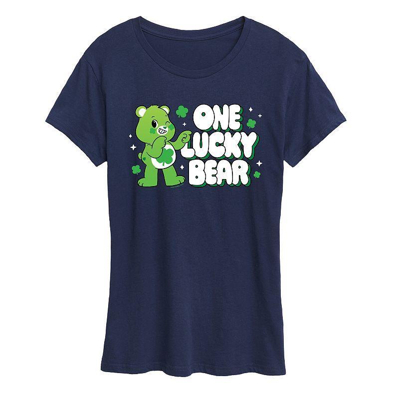 Womens Care Bears One Lucky Bear Graphic Tee, Girls Heather Grey Product Image