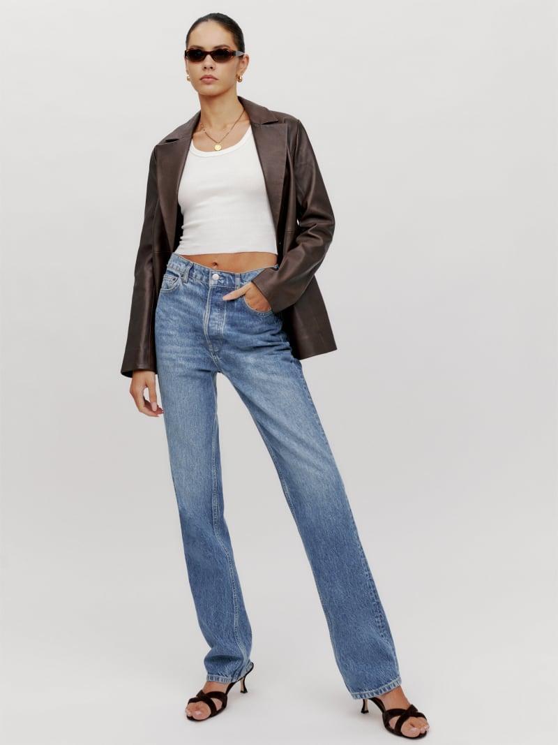 Cynthia High Rise Straight Long Jeans Product Image