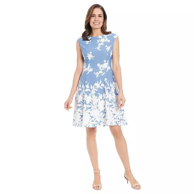 Petite London Times Floral Cap Sleeve Fit & Flare Dress, Womens Product Image