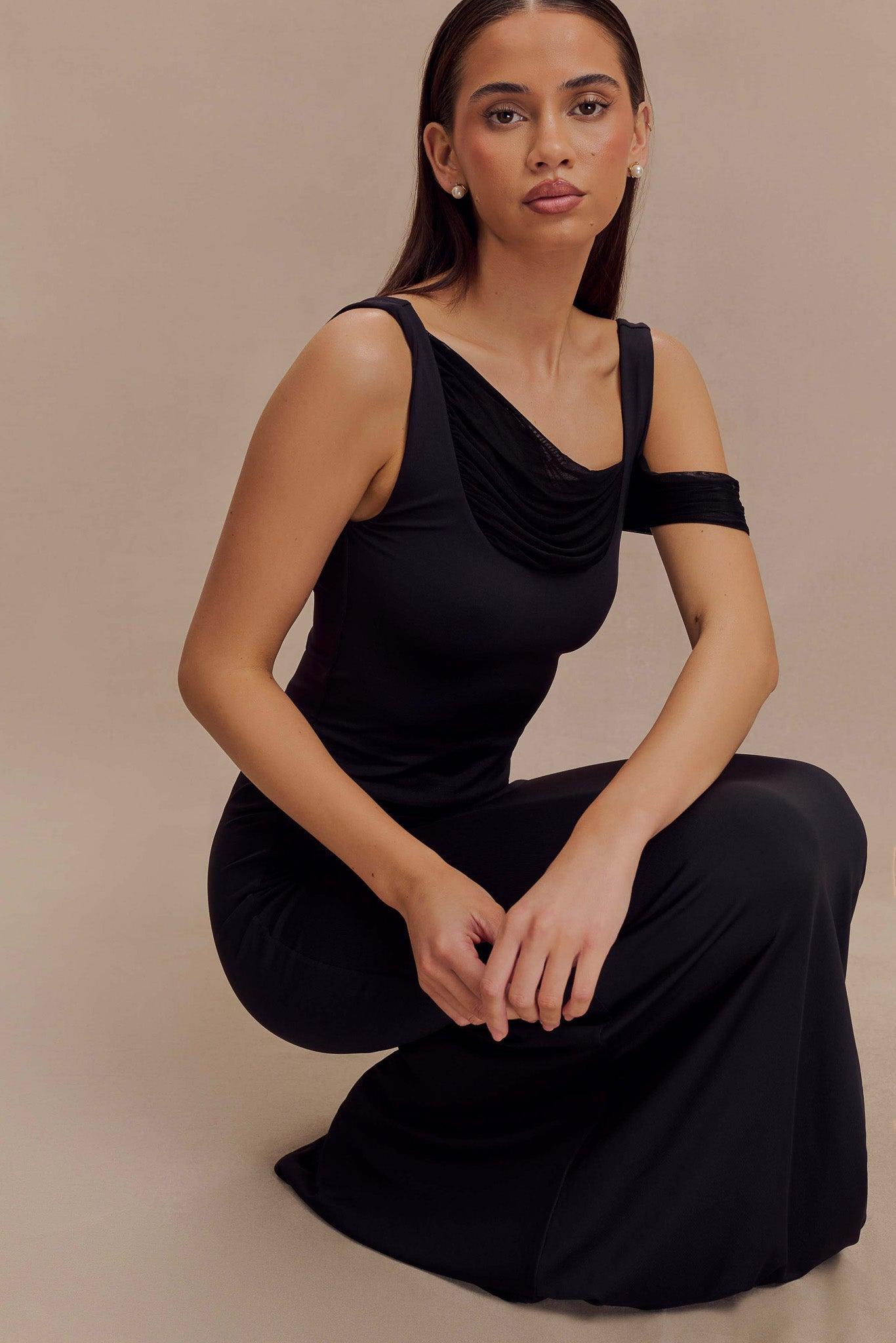 Jules Recycled Nylon And Mesh Sleeveless Top - Black Product Image