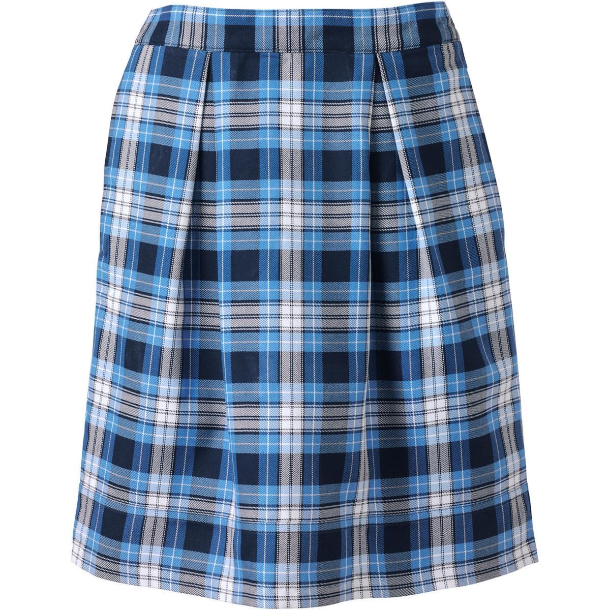 Womens Lands End Plaid Top of Knee Length Pleated Skort Classic Blue Plaid Product Image