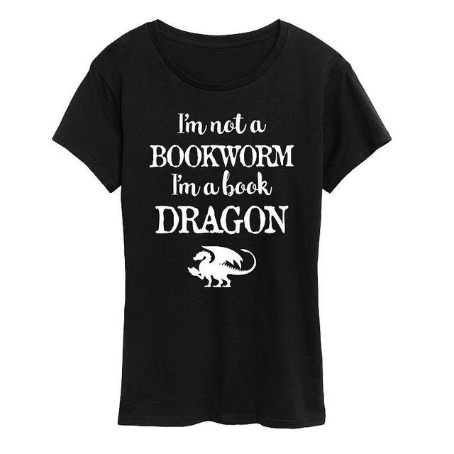 Womens Im A Book Dragon Graphic Tee, Girls Product Image