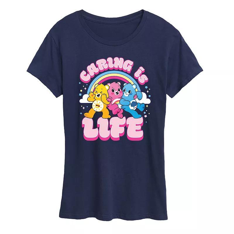 Womens Care Bears Caring Is Life Graphic Tee Blue Product Image