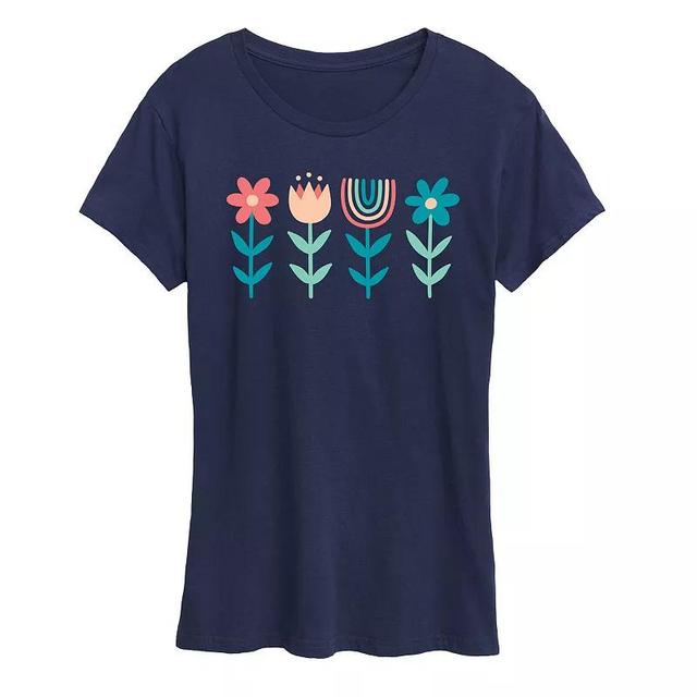 Womens Scandinavian Boho Flowers Flowy Tee Product Image