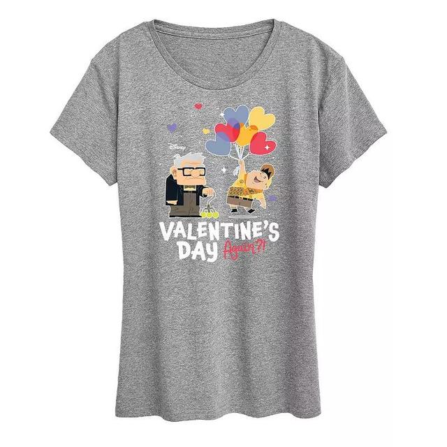 Disney / Pixars Up Womens Valentines Day Again Graphic Tee Grey Gray Product Image