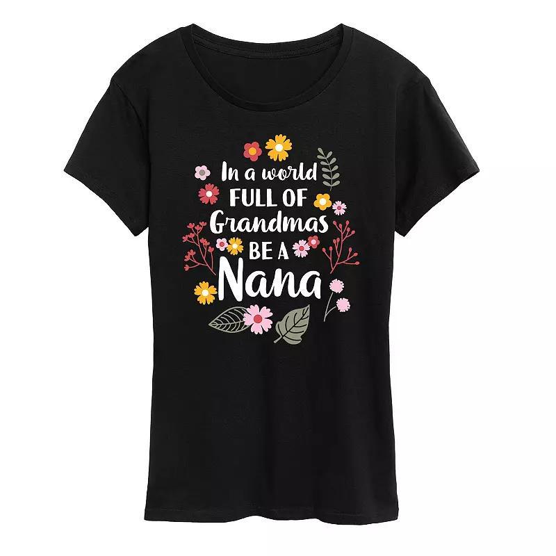 Womens In A World Of Grandmas Be A Nana Graphic Tee Blue Product Image