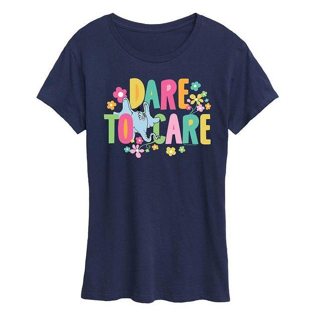 Womens Dr. Seuss Dare To Care Graphic Tee, Girls Heather Grey Product Image