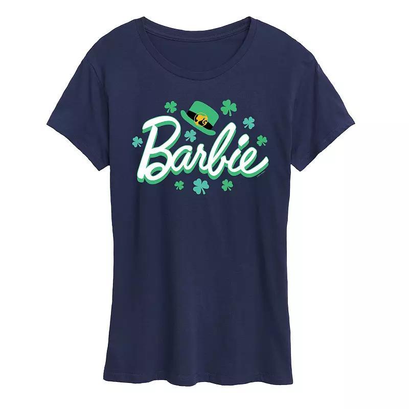 Womens Barbie St. Patricks Logo Graphic Tee Grey Green Product Image