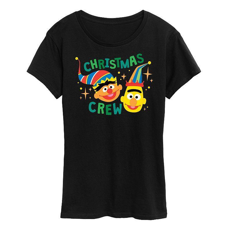 Womens Sesame Street Christmas Crew Graphic Tee, Girls Product Image