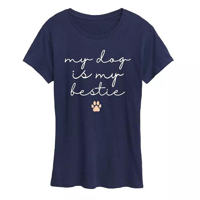 Womens My Dog Is My Bestie Graphic Tee, Girls Blue Product Image