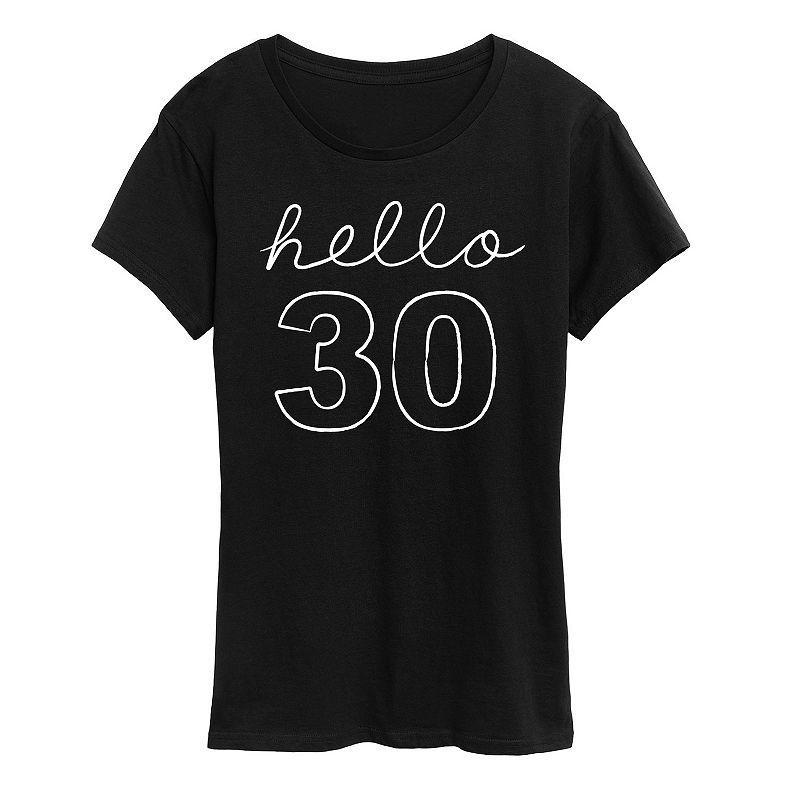 Womens Hello 30 Graphic Tee Black Product Image