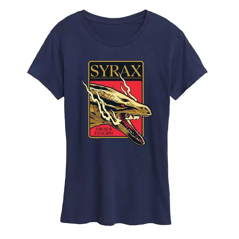 Womens House of the Dragon Syrax Badge Graphic Tee Blue Product Image