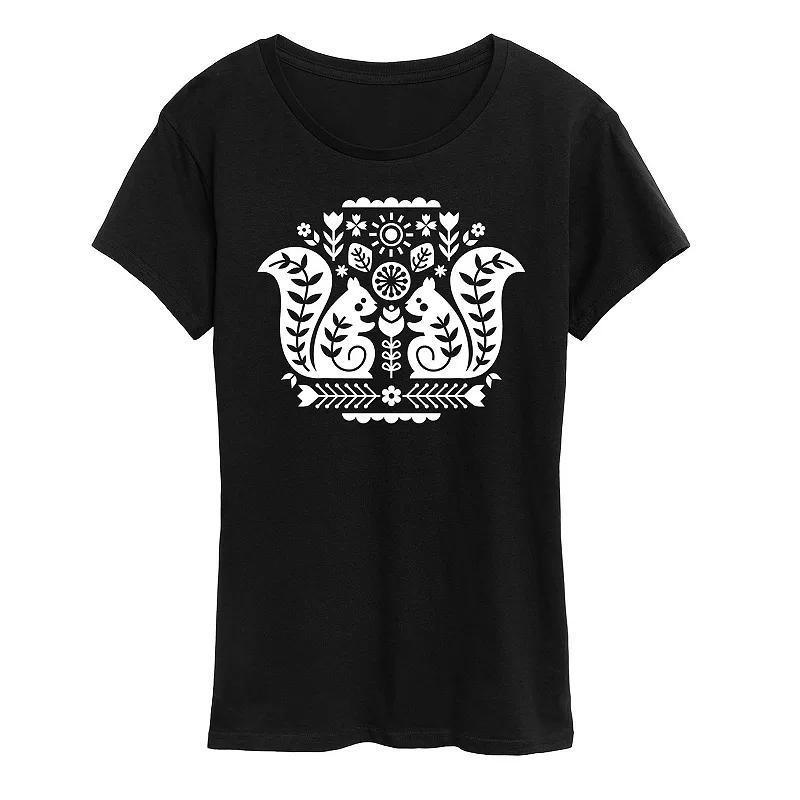 Womens Scandinavian Squirrels Flowy Tee Product Image