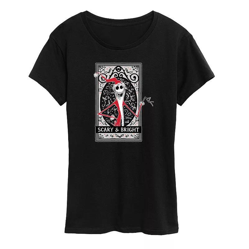 Disneys Nightmare Before Christmas Womens Scary And Bright Graphic Tee, Girls Product Image