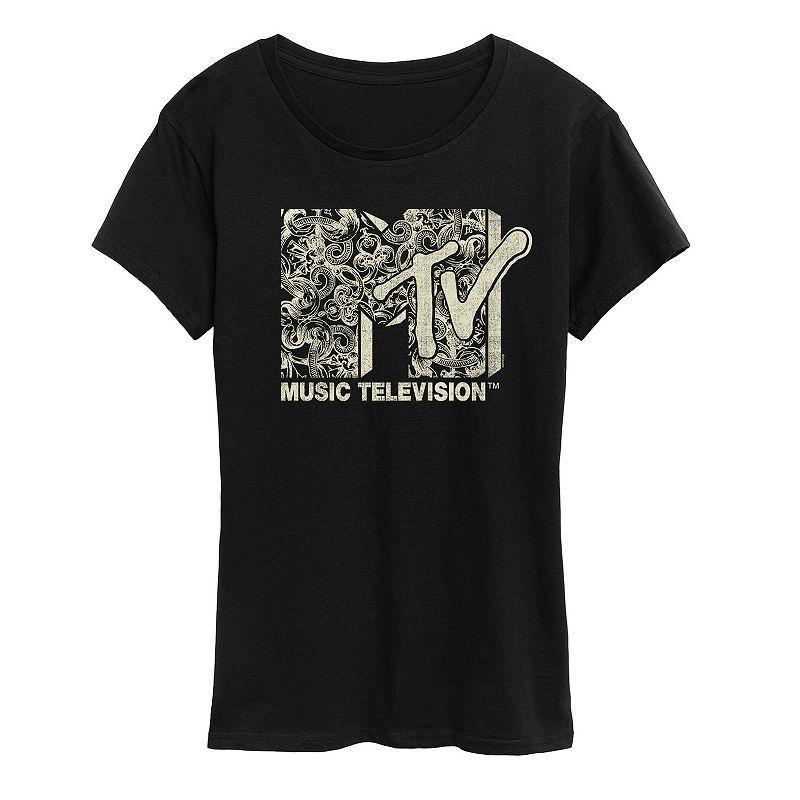 Womens MTV Brocade Logo Graphic Tee Product Image