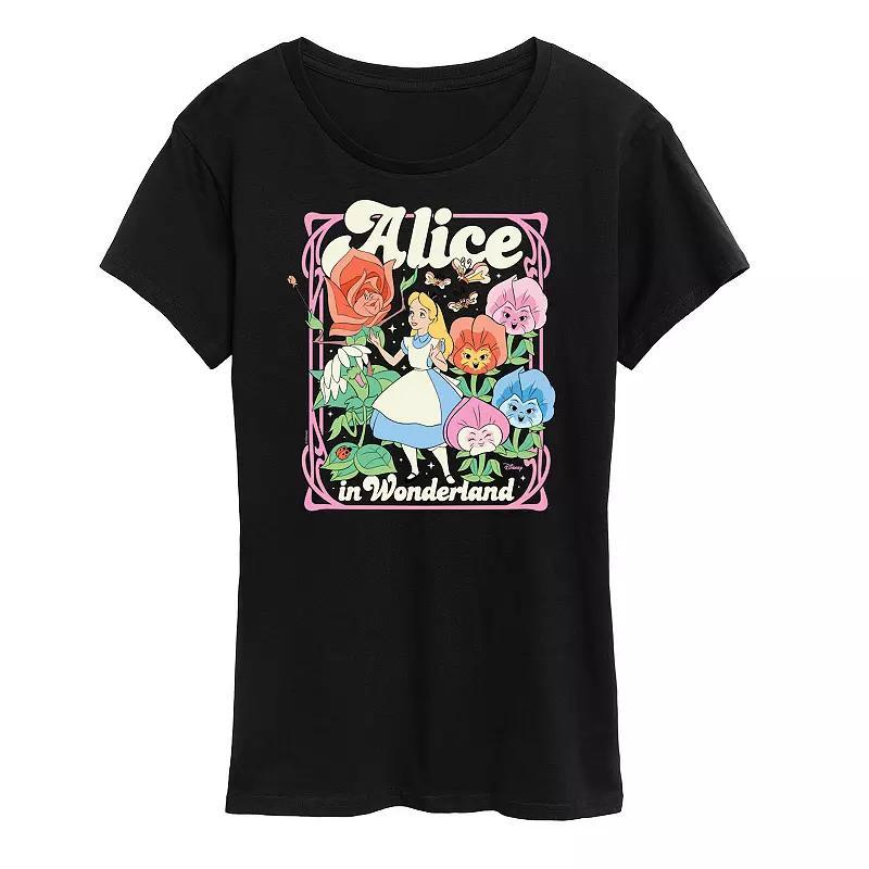 Disneys Alice in Wonderland Womens Flower Pastel Graphic Tee Product Image