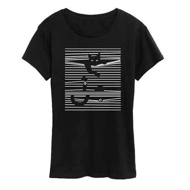 Womens Cat in Blinds Graphic Tee Product Image