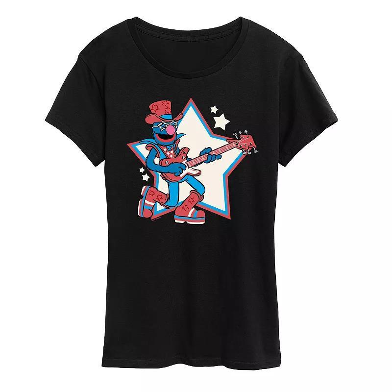 Womens Sesame Street Grover Rock Star Graphic Tee Blue Product Image