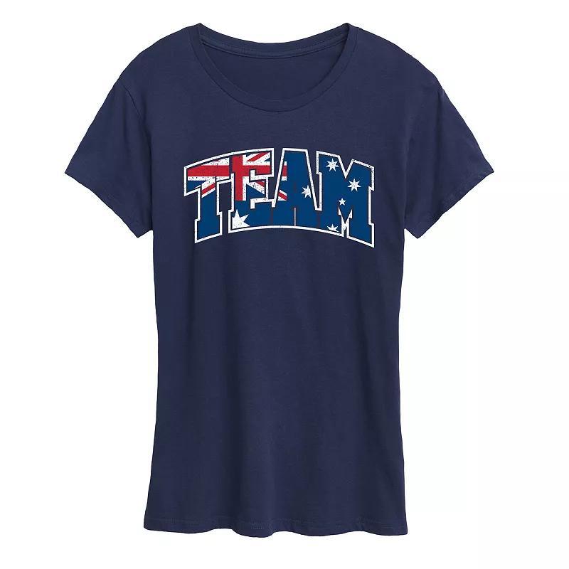 Womens Team Australia Graphic Tee Blue Product Image