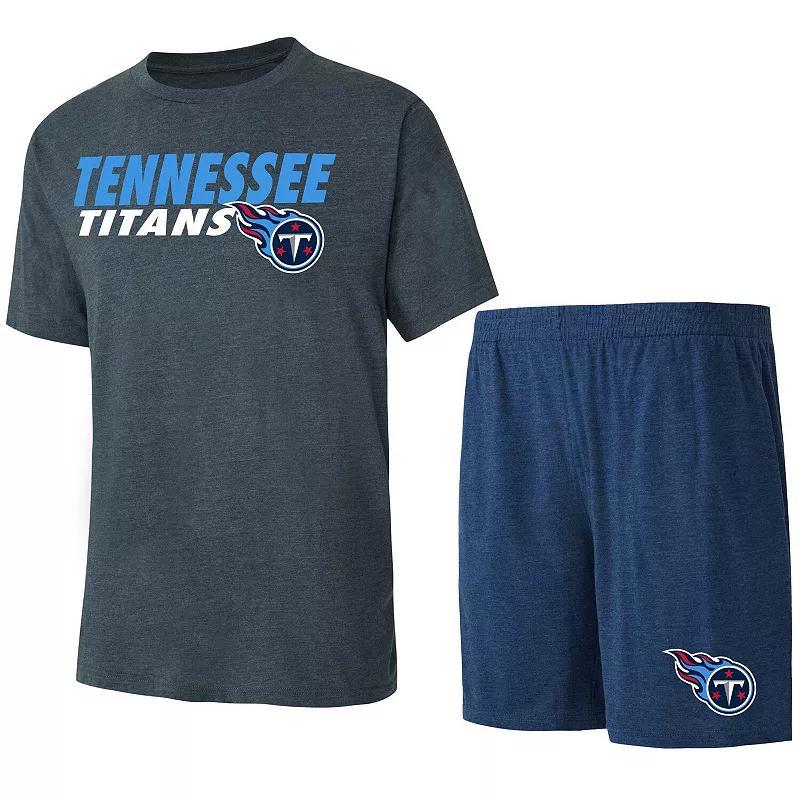 Mens Concepts Sport Navy/Charcoal Tennessee Titans Meter T-Shirt & Shorts Sleep Set Product Image