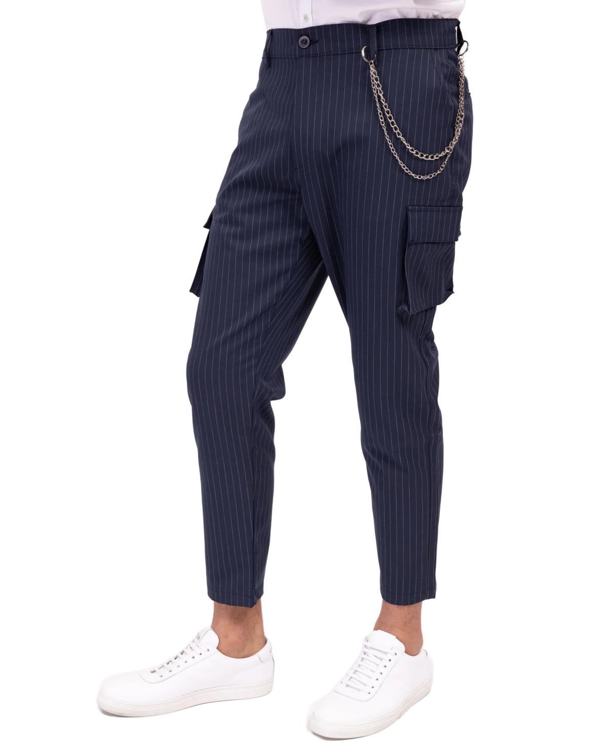 Ron Tomson Mens Modern Pinstriped Cargo Pants Product Image