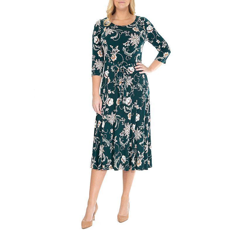 Womens Nina Leonard Print Midi Dress Dusty Pink Product Image