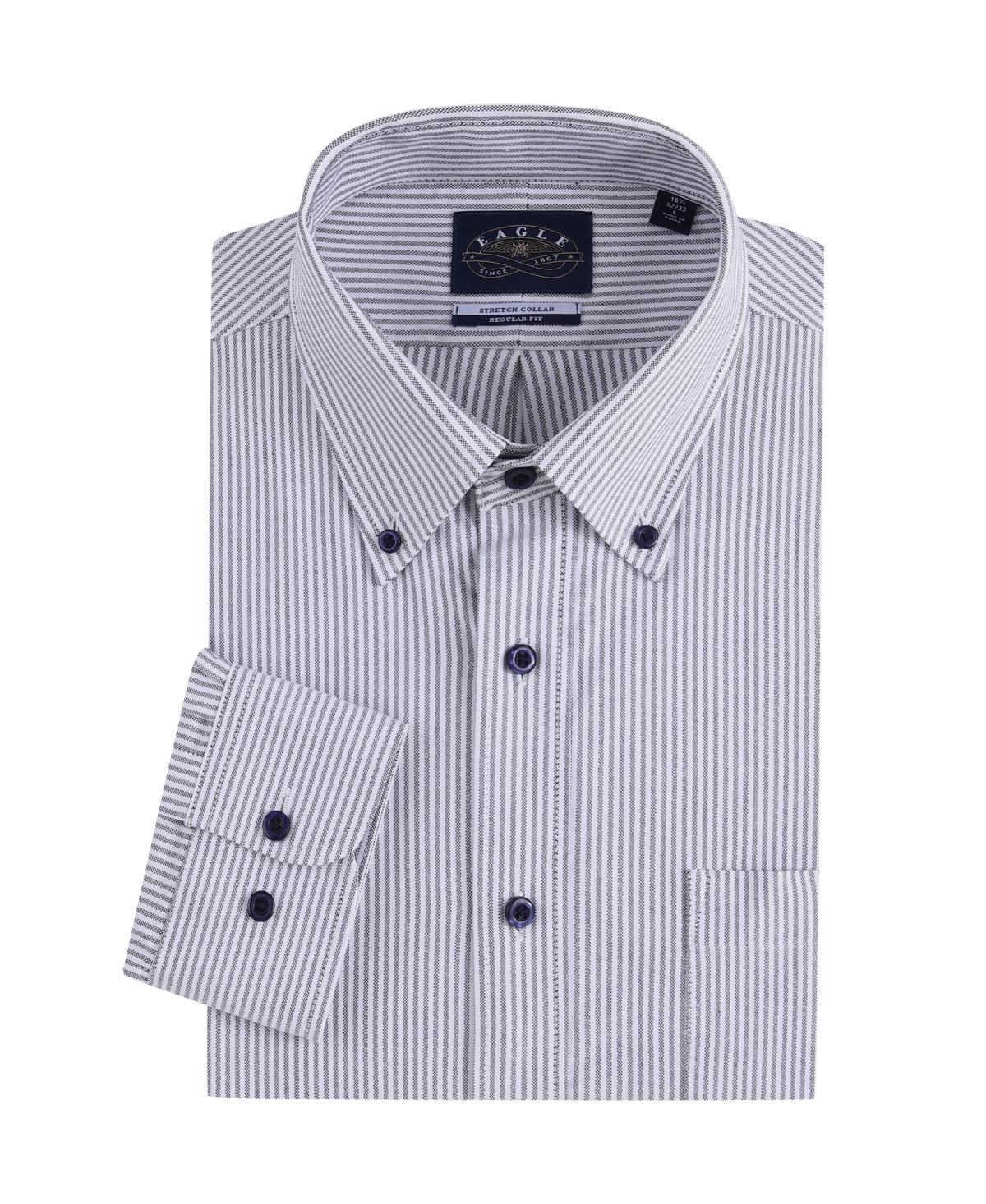 Eagle Mens Pin Striped Oxford Shirt with Stretch Collar Product Image