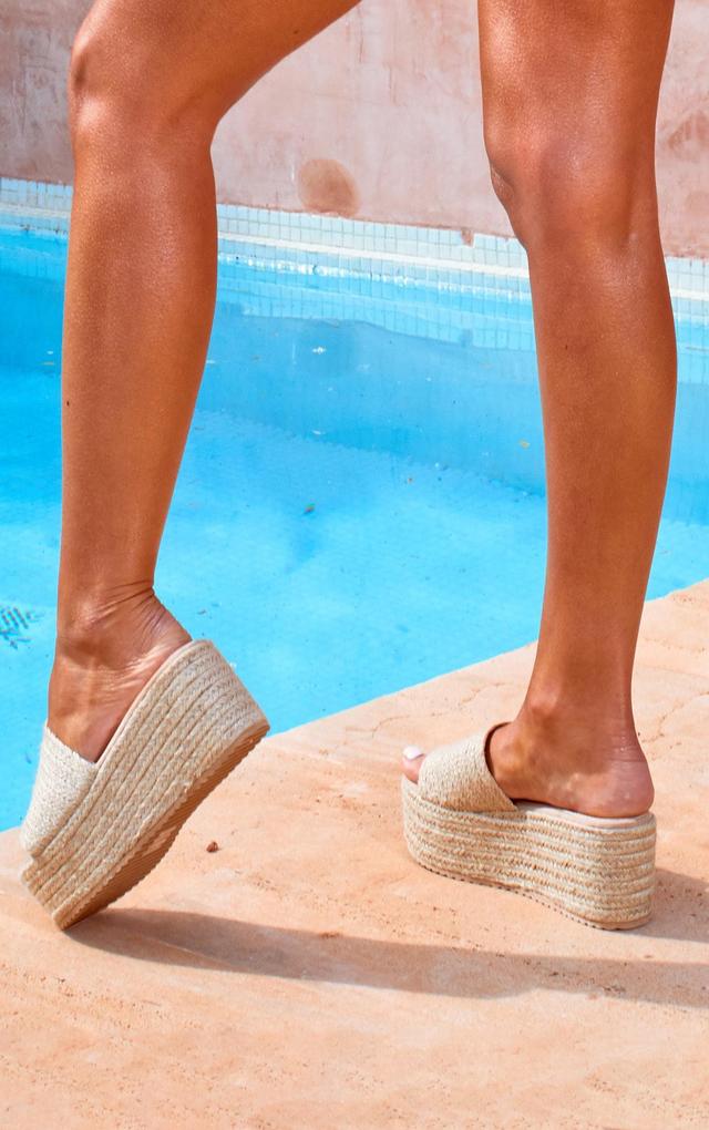 Natural Espadrille Mule Flatform Sandal Product Image