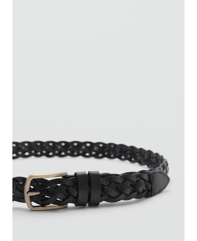 100% braided leather belt - Men | MANGO USA Product Image