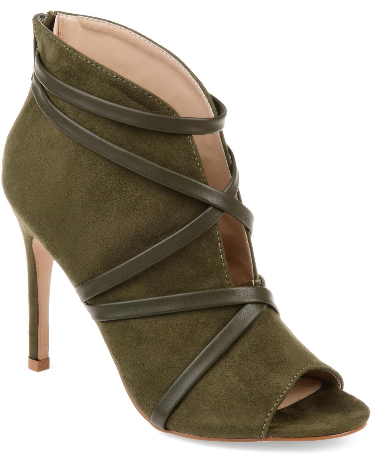 Journee Collection Samara Womens High Heel Ankle Boots Green Product Image