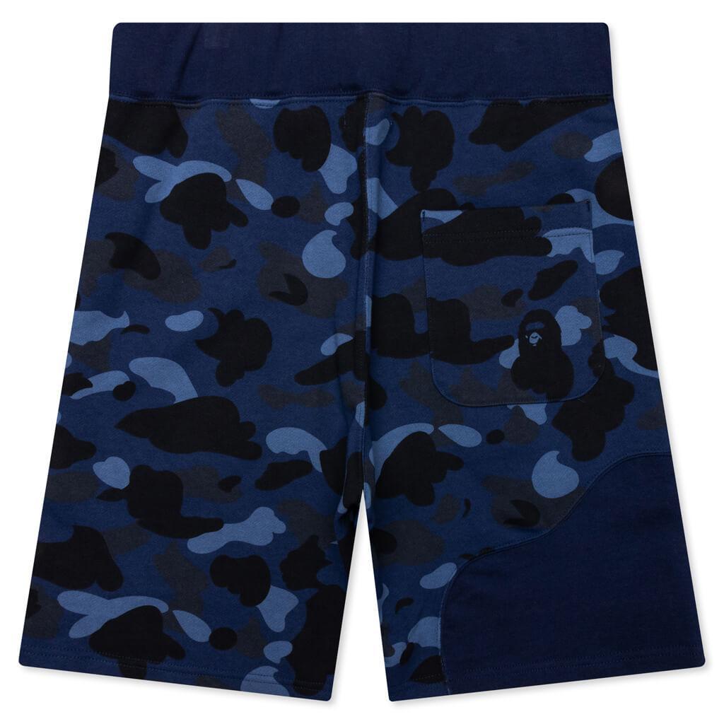 Color Camo Cutting Sweat Shorts - Navy Male Product Image