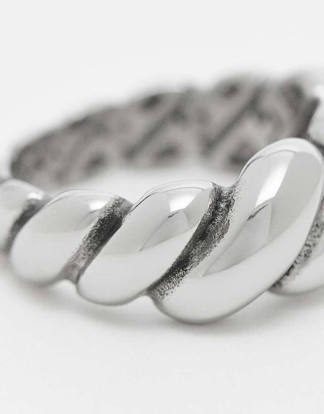 ASOS DESIGN waterproof stainless steel ring in silver tone Product Image