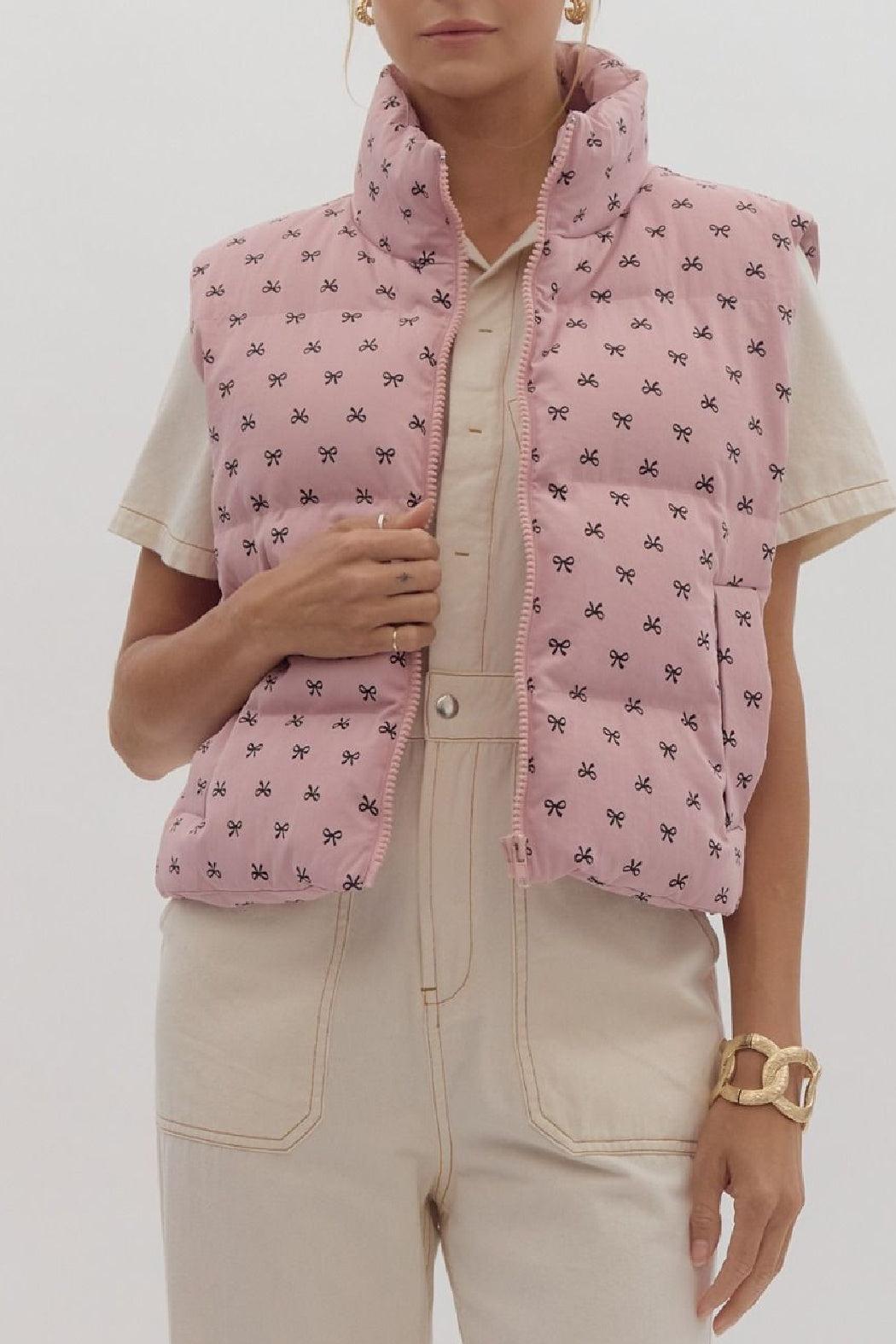 Bow Print Vest Product Image