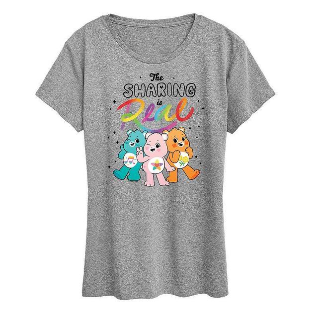 Womens Care Bears The Sharing Is Real Graphic Tee White Product Image