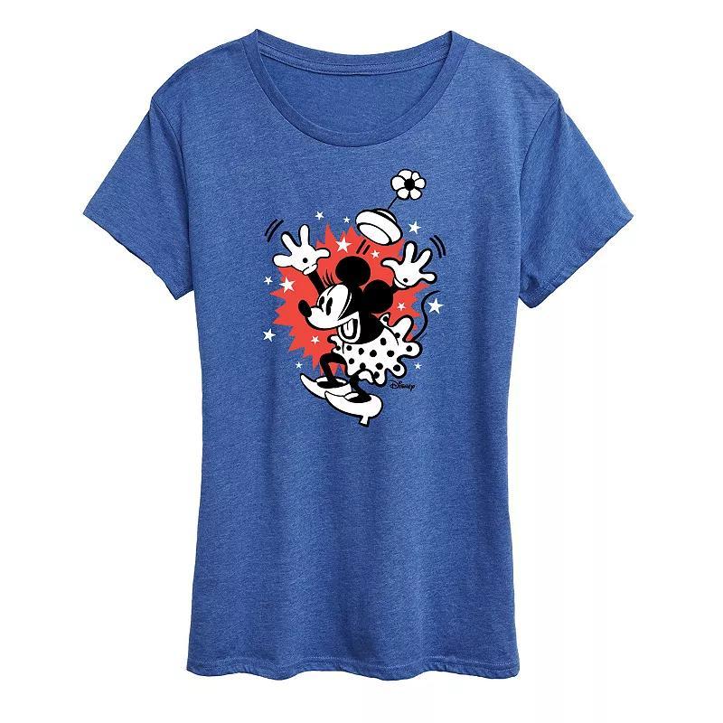 Womens Wildflower Garden Graphic Tee Grey Royal Blue Product Image