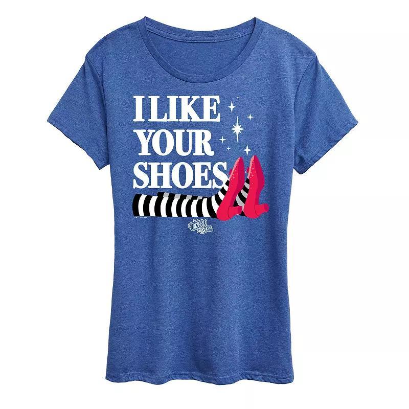 Womens The Wizard Of Oz Like Your Shoes Graphic Tee Grey Royal Blue Product Image