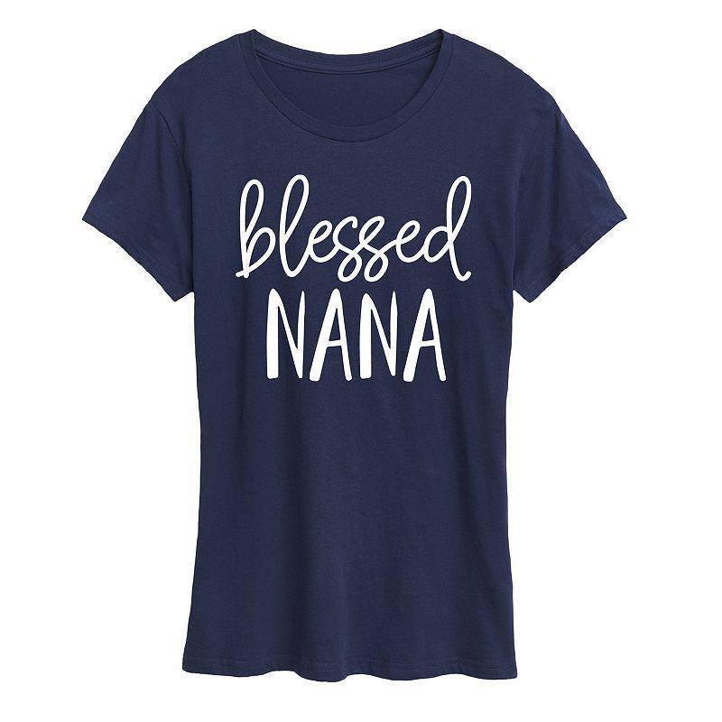 Womens Blessed Nana Graphic Tee Grey Green Product Image