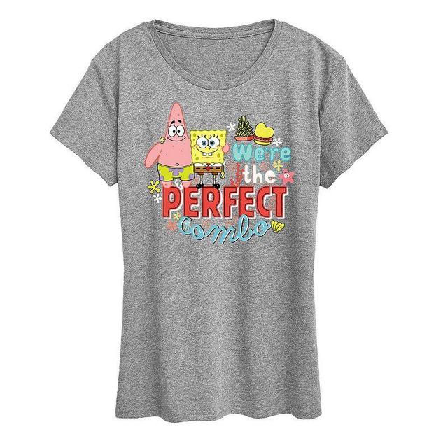 Womens Spongebob Squarepants Were The Perfect Couple Graphic Tee Grey Gray Product Image