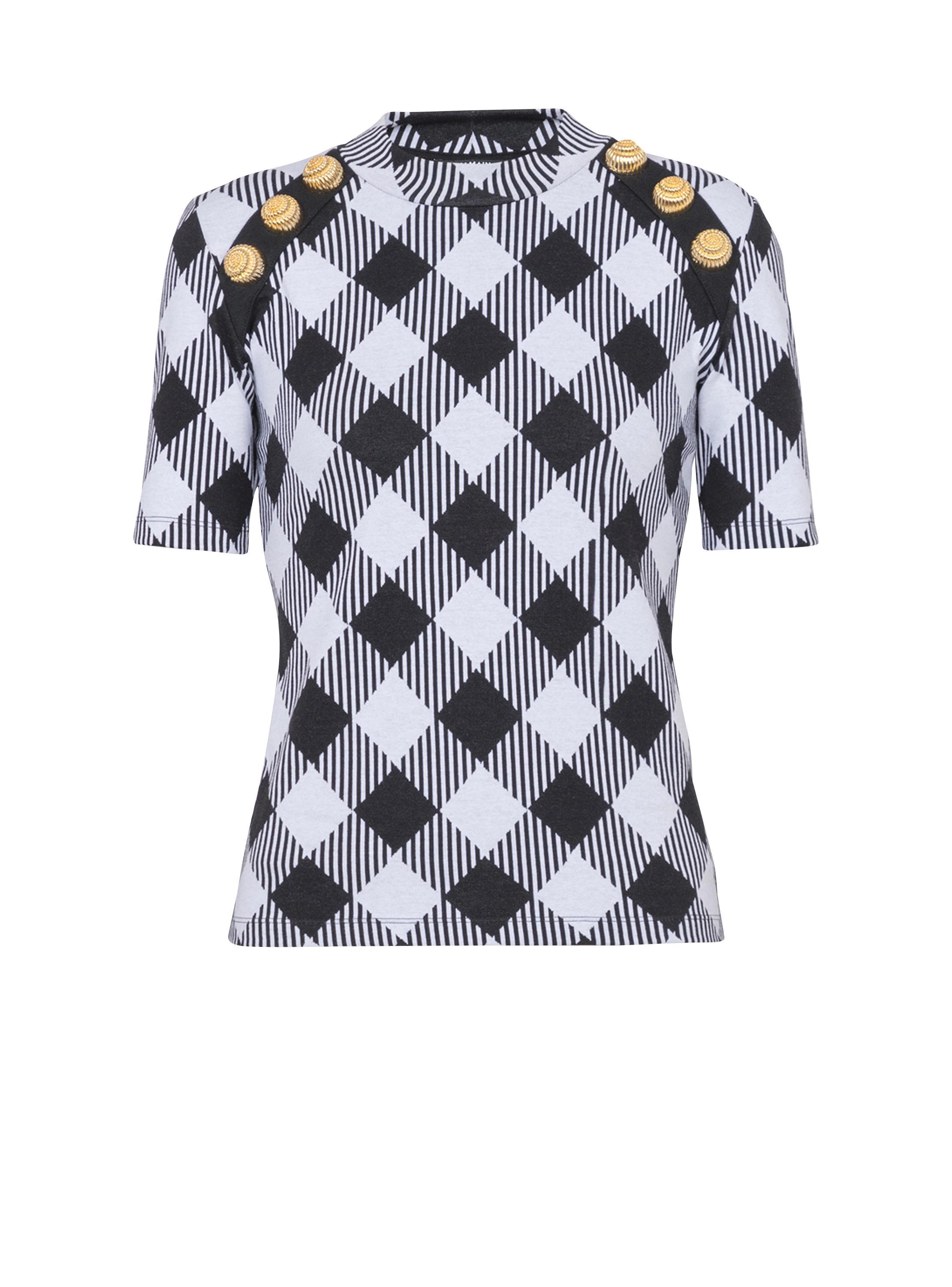 Gingham button T-shirt Product Image